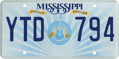MS license plate YTD794