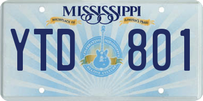 MS license plate YTD801