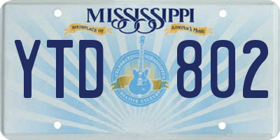 MS license plate YTD802