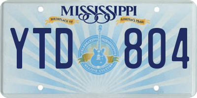 MS license plate YTD804