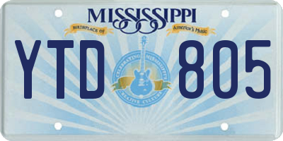 MS license plate YTD805