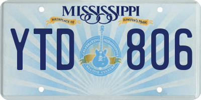MS license plate YTD806