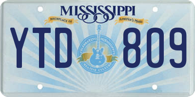 MS license plate YTD809