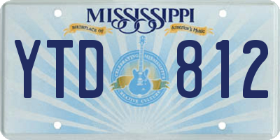 MS license plate YTD812
