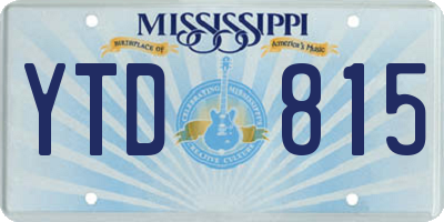 MS license plate YTD815