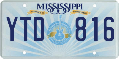 MS license plate YTD816