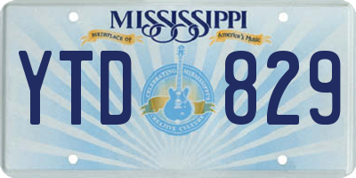 MS license plate YTD829