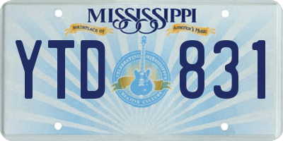 MS license plate YTD831