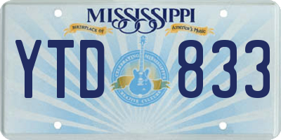 MS license plate YTD833