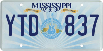 MS license plate YTD837