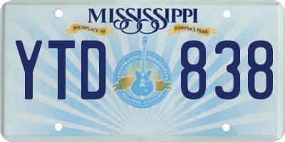 MS license plate YTD838