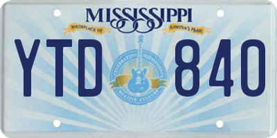 MS license plate YTD840