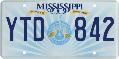 MS license plate YTD842