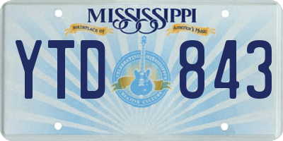 MS license plate YTD843