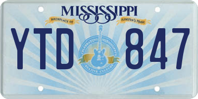 MS license plate YTD847