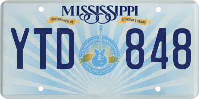 MS license plate YTD848