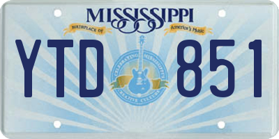 MS license plate YTD851