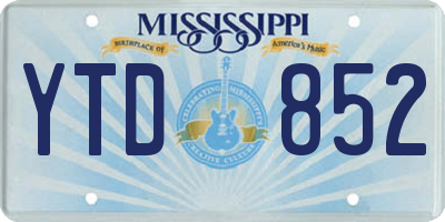 MS license plate YTD852