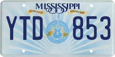 MS license plate YTD853