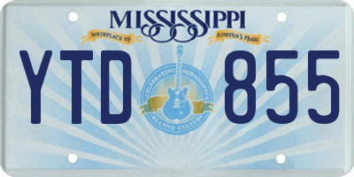 MS license plate YTD855