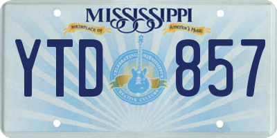MS license plate YTD857