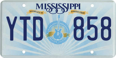 MS license plate YTD858