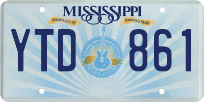 MS license plate YTD861