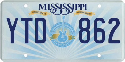 MS license plate YTD862