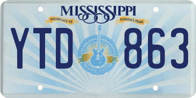 MS license plate YTD863