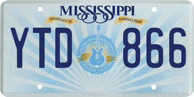 MS license plate YTD866