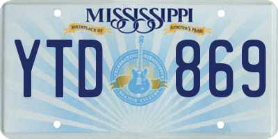MS license plate YTD869