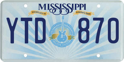 MS license plate YTD870