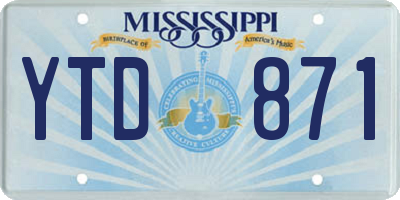 MS license plate YTD871