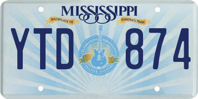 MS license plate YTD874