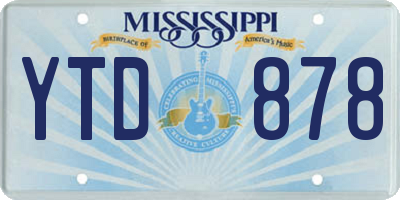 MS license plate YTD878
