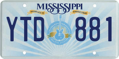 MS license plate YTD881