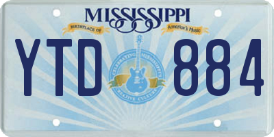 MS license plate YTD884