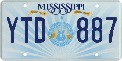 MS license plate YTD887