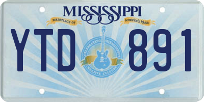 MS license plate YTD891