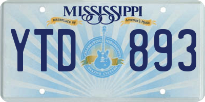 MS license plate YTD893