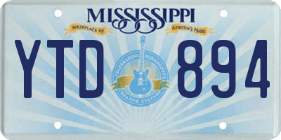 MS license plate YTD894