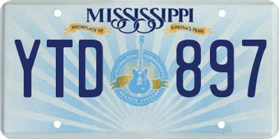 MS license plate YTD897