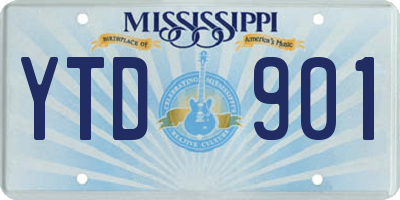 MS license plate YTD901