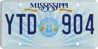 MS license plate YTD904
