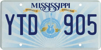 MS license plate YTD905