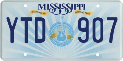 MS license plate YTD907