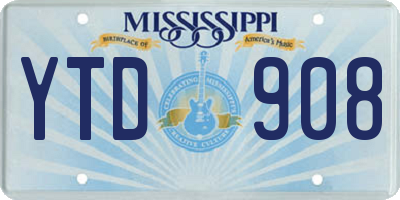 MS license plate YTD908