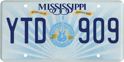 MS license plate YTD909