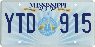 MS license plate YTD915