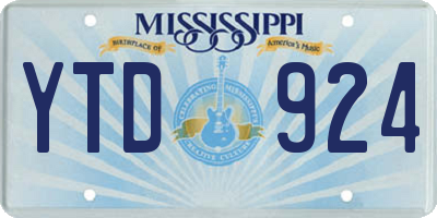 MS license plate YTD924